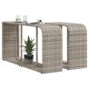 Storage Shelves 2 pcs Light Grey Poly Rattan for Outdoor Use