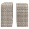 Storage Shelves 2 pcs Light Grey Poly Rattan for Outdoor Use