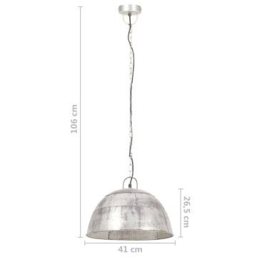 Industrial Vintage Hanging Lamp - 25 W Silver Round | HipoMarket