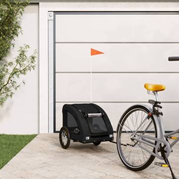 Durable Pet Bike Trailer - Black Oxford Fabric & Iron