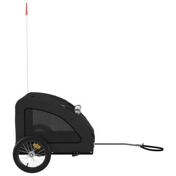 Durable Pet Bike Trailer - Black Oxford Fabric & Iron