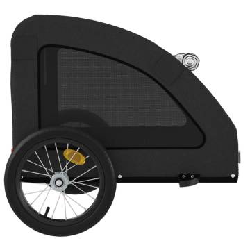 Durable Pet Bike Trailer - Black Oxford Fabric & Iron