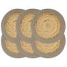  Placemats 6 pcs Natural and Grey 38 cm Jute and Cotton Colour grey Quantity in Package 6 Material jute and cotton 