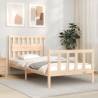 Bed Frame with Headboard 100x200 cm Solid Wood Colour natural Size 100 x 200 cm 