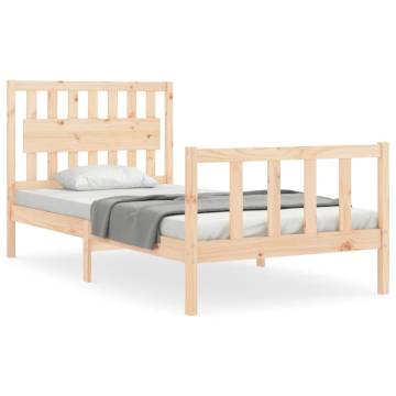 Solid Wood Bed Frame with Headboard 100x200 cm - Hipomarket