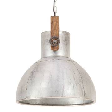 Industrial Hanging Lamp 25W Silver Round 40cm E27 - HipoMarket