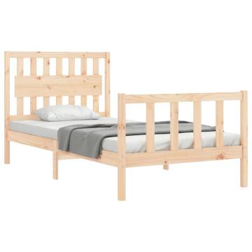 Solid Wood Bed Frame with Headboard 100x200 cm - Hipomarket