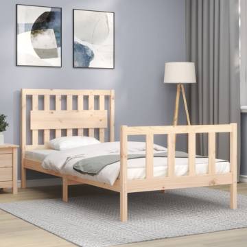 Solid Wood Bed Frame with Headboard 100x200 cm - Hipomarket