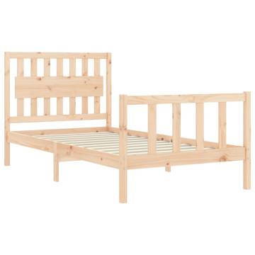 Solid Wood Bed Frame with Headboard 100x200 cm - Hipomarket