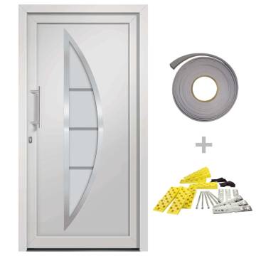 Elegant White Front Door 98x208 cm - Secure & Stylish Design