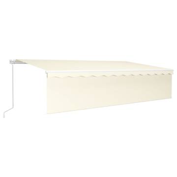 Manual Retractable Awning with LED 6x3m - Cream