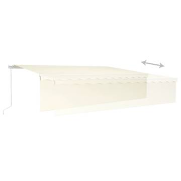 Manual Retractable Awning with LED 6x3m - Cream