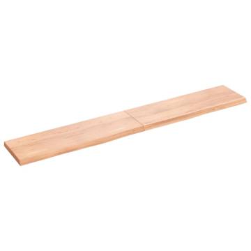 Light Brown Wall Shelf - Solid Oak Wood | 180x30x(2-4) cm