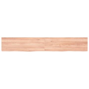 Light Brown Wall Shelf - Solid Oak Wood | 180x30x(2-4) cm