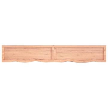 Light Brown Wall Shelf - Solid Oak Wood | 180x30x(2-4) cm