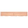 Light Brown Wall Shelf - Solid Oak Wood | 180x30x(2-4) cm