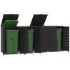  Wheelie Bin Storage for 4 Bins Black 276x79x117 cm Steel Colour black Number of bins 4 