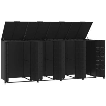 Wheelie Bin Storage for 4 Bins - Durable Steel, Black | HipoMarket