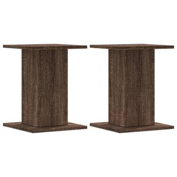 Brown Oak Speaker Stands - Quality & Stability | HipoMarket