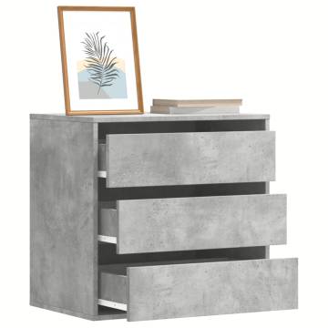 Corner Chest of Drawers - Concrete Grey Engineered Wood 60x41x58cm