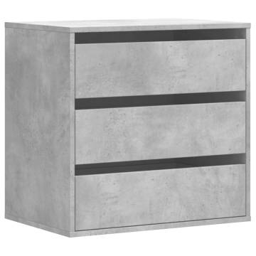 Corner Chest of Drawers - Concrete Grey Engineered Wood 60x41x58cm