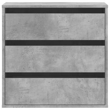 Corner Chest of Drawers - Concrete Grey Engineered Wood 60x41x58cm