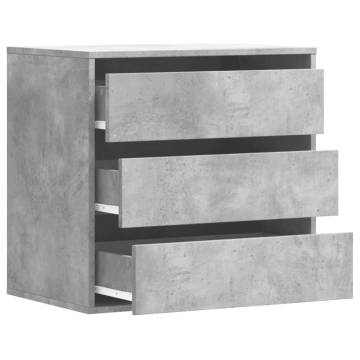 Corner Chest of Drawers - Concrete Grey Engineered Wood 60x41x58cm