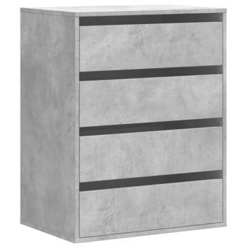 Corner Chest of Drawers in Concrete Grey - Stylish Storage Solution