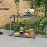 Bar Cart Grey 100x45x83 cm Poly Rattan Colour grey 