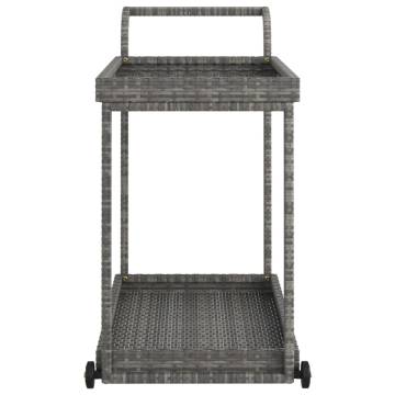 Stylish Grey Bar Cart - 100x45x83 cm Poly Rattan