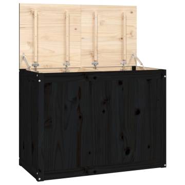 Laundry Box Black - Solid Pine Wood 88.5x44x66 cm