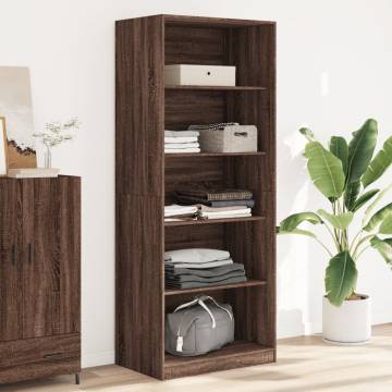 Stylish Brown Oak Wardrobe - 80x50x200 cm Engineered Wood