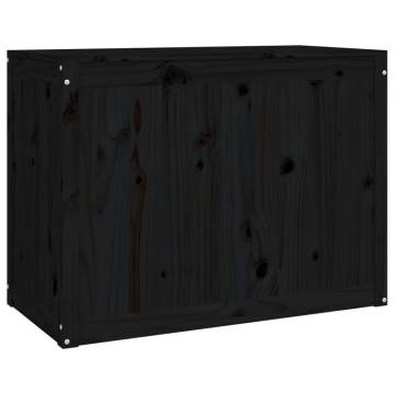 Laundry Box Black - Solid Pine Wood 88.5x44x66 cm