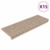 Stair Mats Self-Adhesive Sisal-Look 15 pcs - Light Beige