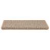 Stair Mats Self-Adhesive Sisal-Look 15 pcs - Light Beige