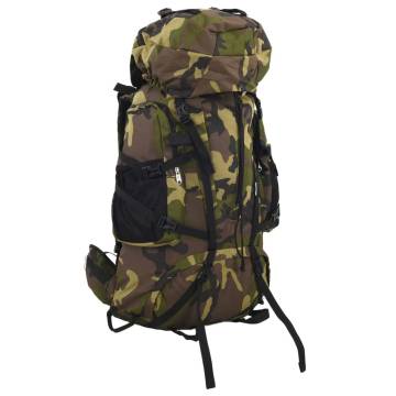 Hiking Backpack Green Camouflage 60L - Durable & Comfortable