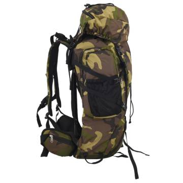 Hiking Backpack Green Camouflage 80L - Oxford Fabric