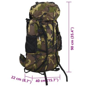 Hiking Backpack Green Camouflage 100L - Durable & Comfortable