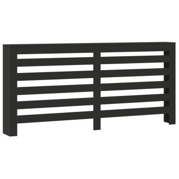 Stylish Black Radiator Cover - 175x20x82 cm Engineered Wood