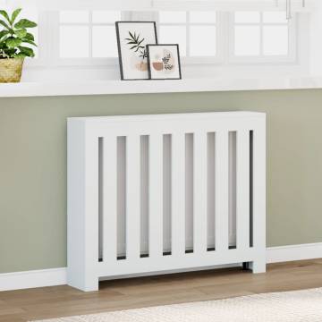 Radiator Cover White 104x20x82 cm - Stylish Engineered Wood