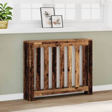 Stylish Radiator Cover in Old Wood - 104x20x82 cm