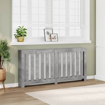 Stylish Radiator Cover in Concrete Grey - 175x20x82 cm