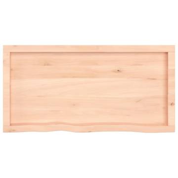 Bathroom Countertop 100x50 cm Untreated Solid Wood - Hipomarket