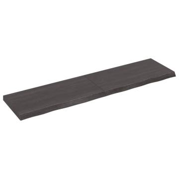 Wall Shelf Dark Brown 120x30 cm - Solid Oak Wood