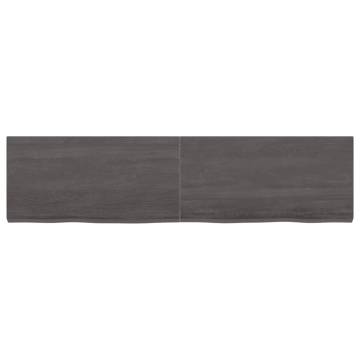 Wall Shelf Dark Brown 120x30 cm - Solid Oak Wood