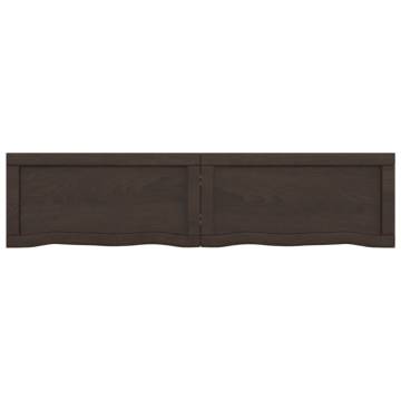 Wall Shelf Dark Brown 120x30 cm - Solid Oak Wood