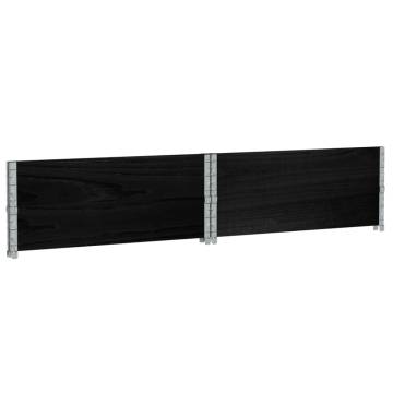 Pallet Collars 2 pcs Black 100x100 cm - Solid Pine Wood