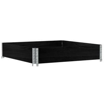 Pallet Collar Black 100x100 cm - Solid Wood Pine