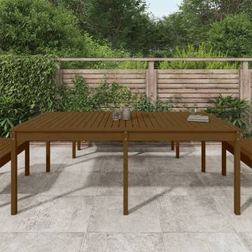 Honey Brown Garden Table - Solid Pine Wood 203.5x100 cm