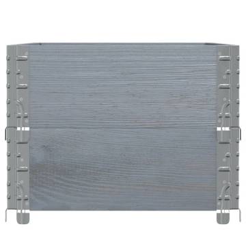 Pallet Collars 2 pcs Grey 100x50 cm - Durable Pine Wood